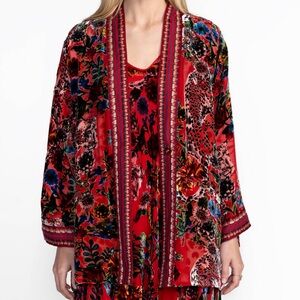 Johnny Was Merhawi Kimono animal Size small Reversible Silk Embroidered
